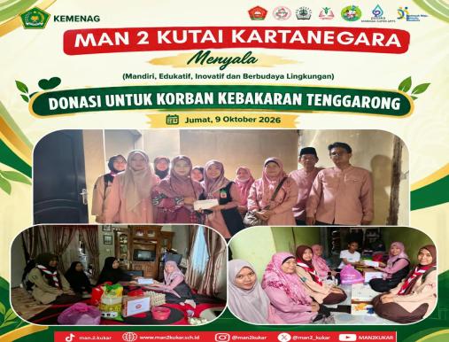 MAN 2 Kutai Kartanegara Salurkan Bantuan Untuk  Korban Kebakaran Tenggarong
